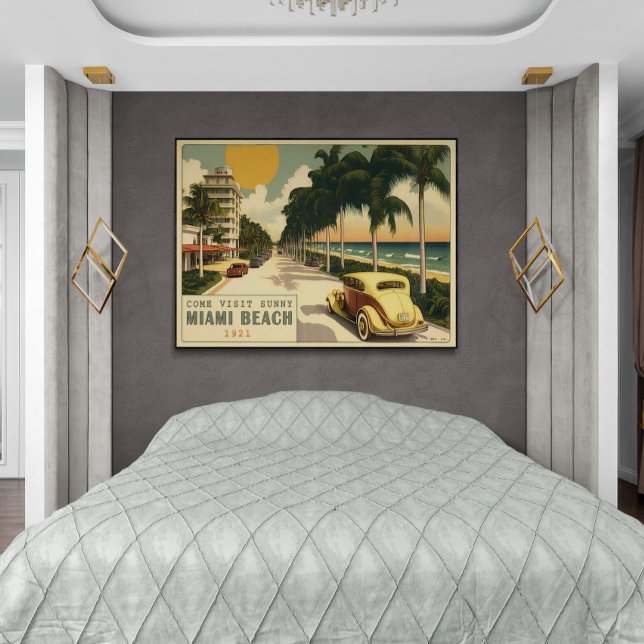 1920s Retro Miami Beach Ocean Drive Postcard Poster (Creator Uploaded)
