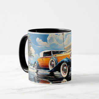 1920s roadster by a beach bungalow in Miami Beach Mug