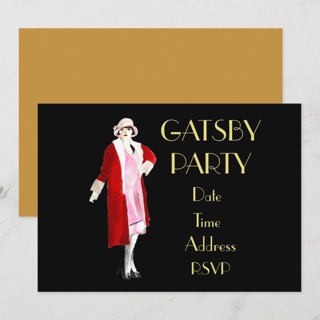 1920s Roaring twenties flapper party Invitation (Front/Back)