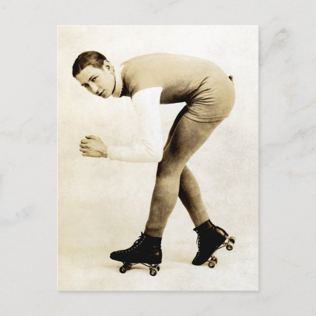 1920s Roller Skater Postcard (Front)