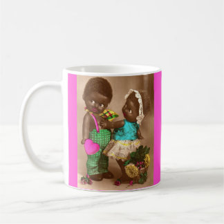 1920s RPPC adorable black dolls in love Coffee Mug