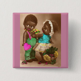 1920s RPPC adorable black dolls in love Pinback Button