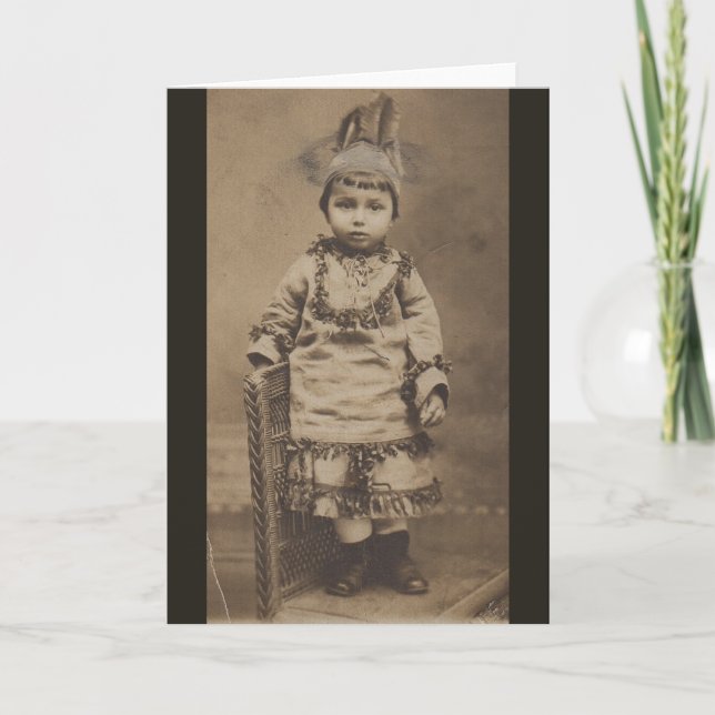 1920s RPPC one little Indian Card (Front)