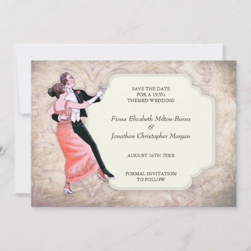 1920s Save The Date Vintage Dancing Couple