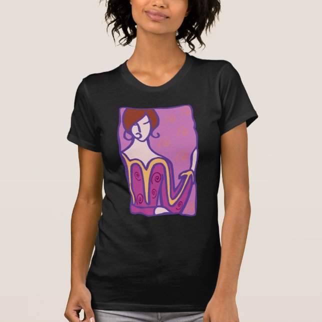 1920s Scorpio Woman in purple T-Shirt (Front)
