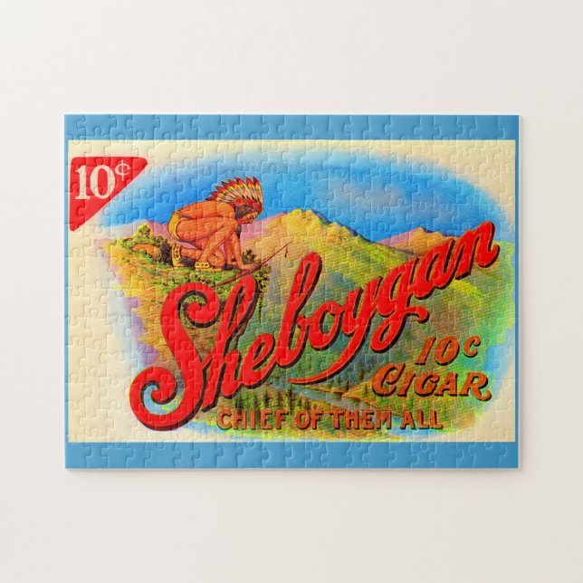 1920s Sheboygan cigar label Jigsaw Puzzle (Horizontal)