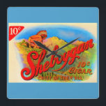 1920s Sheboygan cigar label Square Wall Clock<br><div class="desc">Chief of them all! Plus the label looks great on all kinds of must-have must-haves. Note that my store has oodles more stuff bearing old food labels, old vegetable and fruit crate labels, and old cigar labels. Wanna see more old? Here's the Facebook page for my store: www.facebook.com/the_olden_eye And here's...</div>