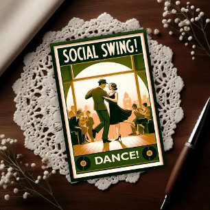 1920's Social Swing Dance Vintage Postcard