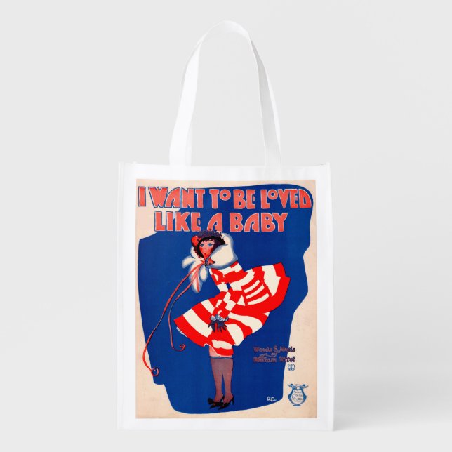 1920s song sheet I Want to Be Loved Like a Baby Grocery Bag (Front)