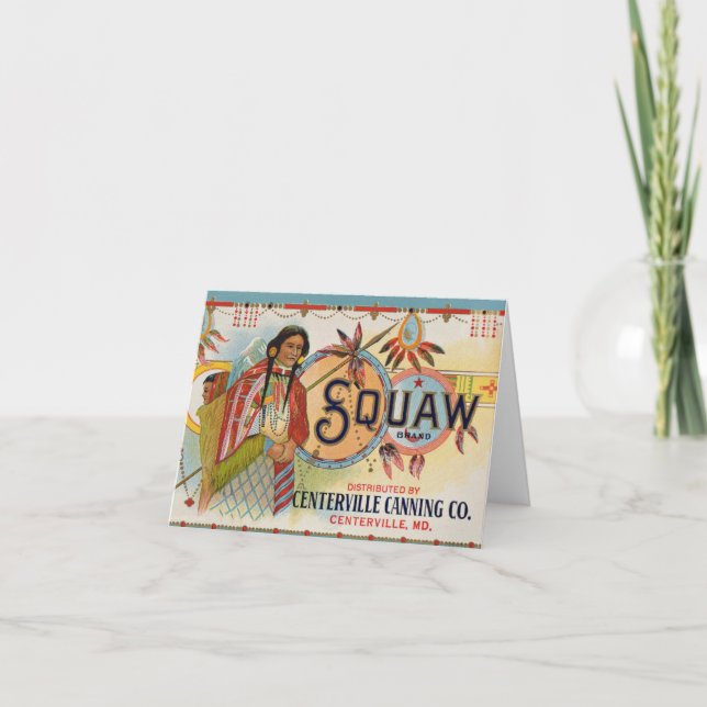 1920s Squaw Brand crate label print  Note Card (Front)