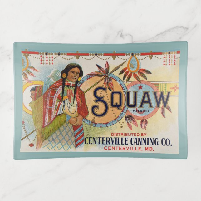1920s Squaw Brand crate label print Trinket Tray (Front)