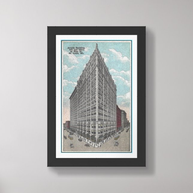 1920S ST. LOUIS MO BUILDING PHOTO POSTCARD  FRAMED ART (Framed Front)