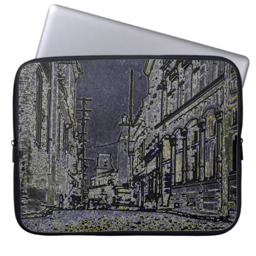 1920s Streets of  Quebec Canada Art Laptop Sleeve