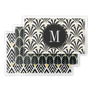 1920s Style Roaring Twenties Art Deco Patterns Acrylic Tray