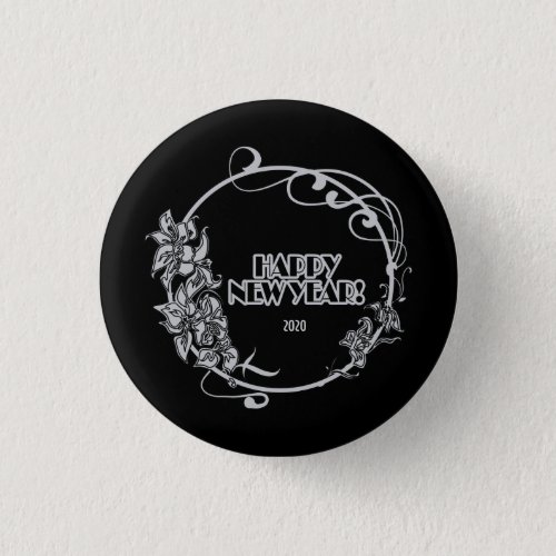 1920s Style Silver and Black Pinback Button
