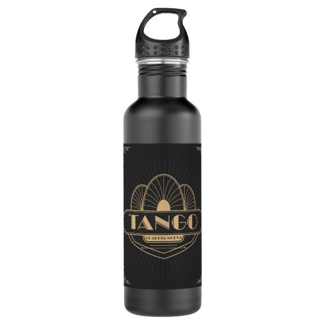 1920s Tango Art Deco Speakeasy Flapper Stainless Steel Water Bottle (Front)