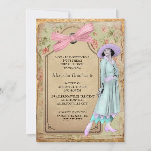 1920's Theme Bridal Shower Invitation