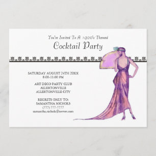 1920's Theme Cocktail Party Invitation