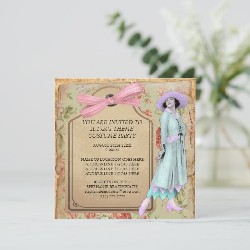 1920's Theme Costume Party Invitation | Zazzle