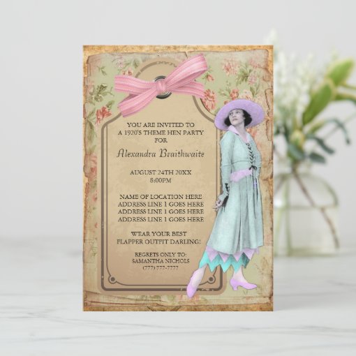 1920's Theme Hen Party Invitation | Zazzle