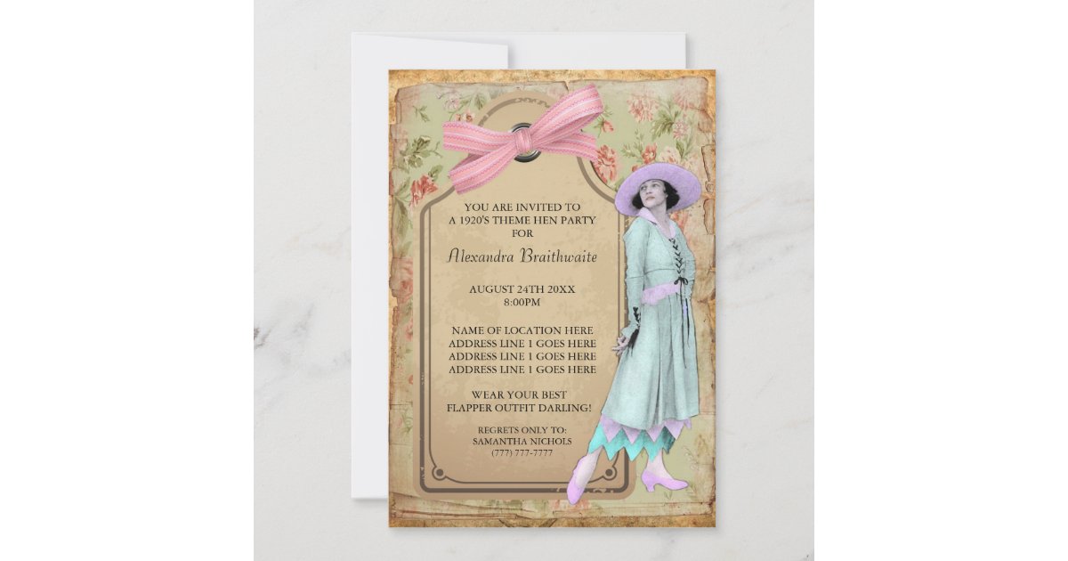 1920's Theme Hen Party Invitation | Zazzle