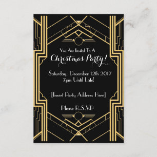 1920's Themed Christmas Party Invitation