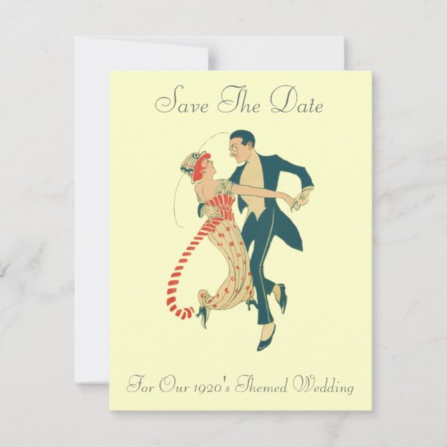 1920's Themed Wedding Save The Date (Front)