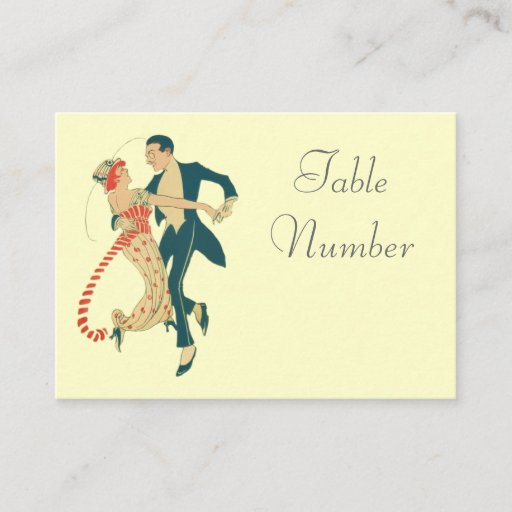 Customizable 1920's Themed Wedding Table Cards Business Card