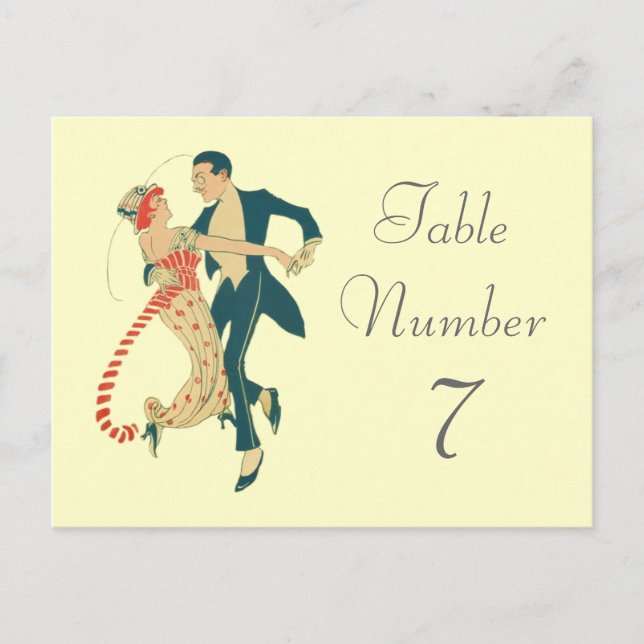 1920's Themed Wedding Table Number Cards (Front)