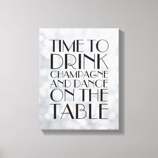 1920's Time to Drink Champagne Canvas silver Print (Front)