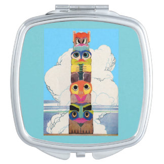 1920s totem pole compact mirror