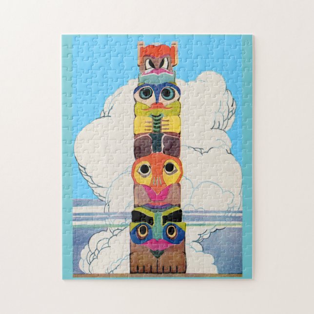 1920s totem pole jigsaw puzzle (Vertical)