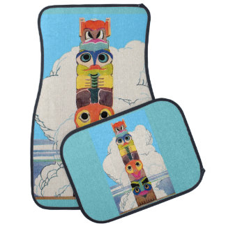 1920s totem pole print car mat