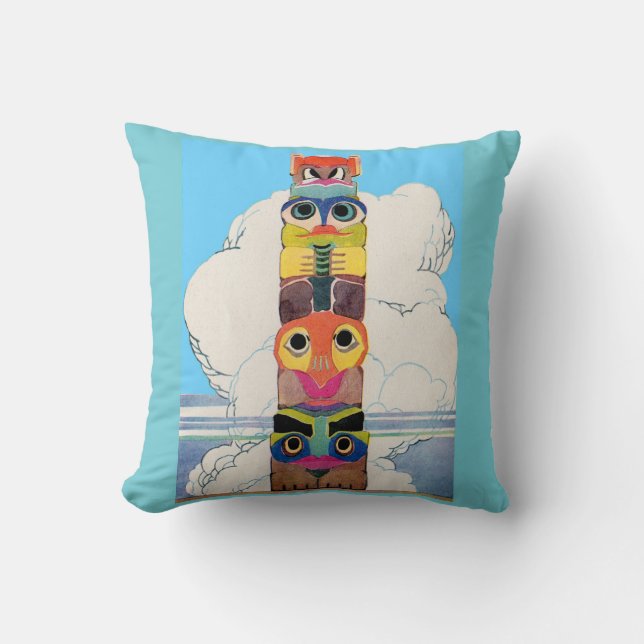 1920s totem pole throw pillow (Front)