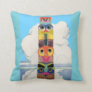 1920s totem pole throw pillow