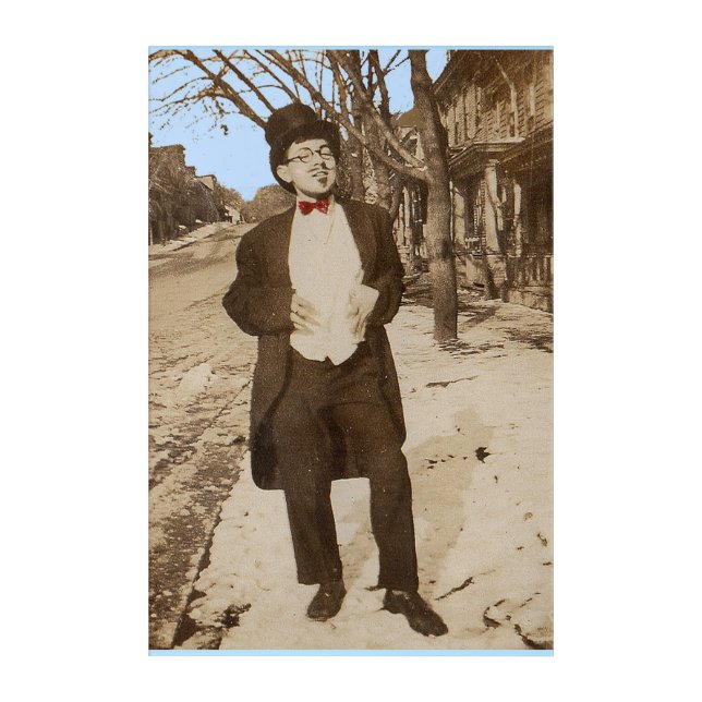 1920s vernacular photo classy young man acrylic print (Front)