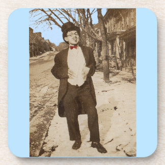 1920s vernacular photo classy young man beverage coaster