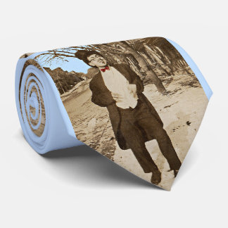 1920s vernacular photo classy young man print neck tie