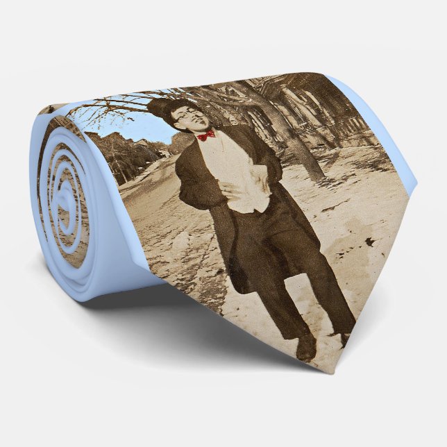 1920s vernacular photo classy young man print neck tie (Rolled)