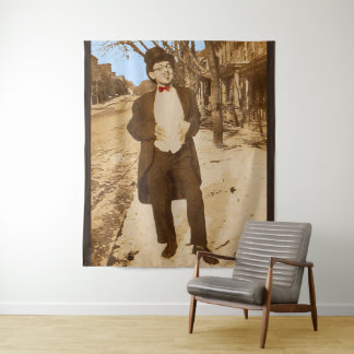 1920s vernacular photo classy young man print tapestry