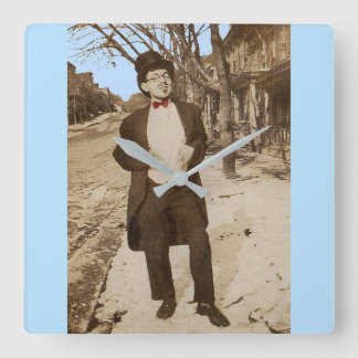 1920s vernacular photo classy young man square wall clock