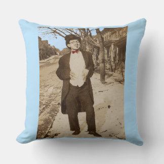 1920s vernacular photo classy young man throw pillow