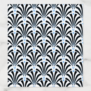 1920s Vintage Art Deco Black & Blue Palmettos Envelope Liner