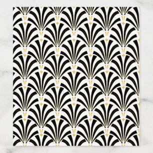 1920s Vintage Art Deco Black & White Palmettos Envelope Liner