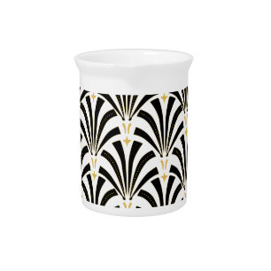 1920s Vintage Art Deco Fans Drink Pitcher