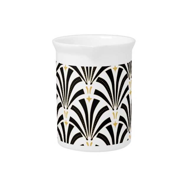 1920s Vintage Art Deco Fans Drink Pitcher (Front)