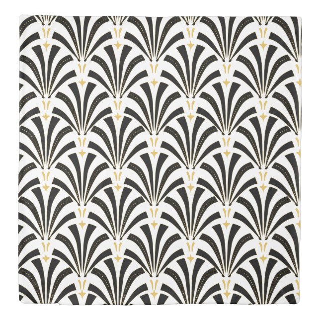 1920s Vintage Art Deco Fans Pattern Duvet Cover (Front)