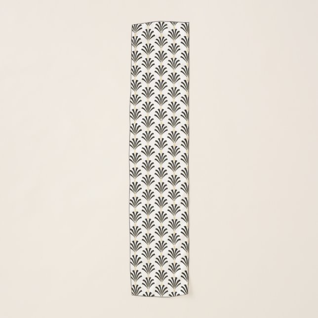 1920s Vintage Art Deco Fans Pattern Scarf (Front)