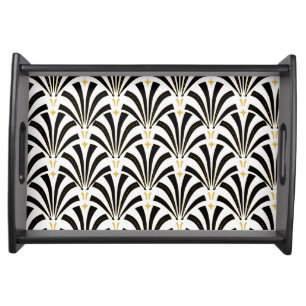 1920s Vintage Art Deco Fans Pattern Serving Tray