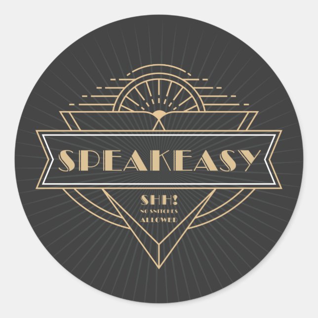 1920s Vintage Art Deco Flapper Speakeasy Classic Round Sticker (Front)